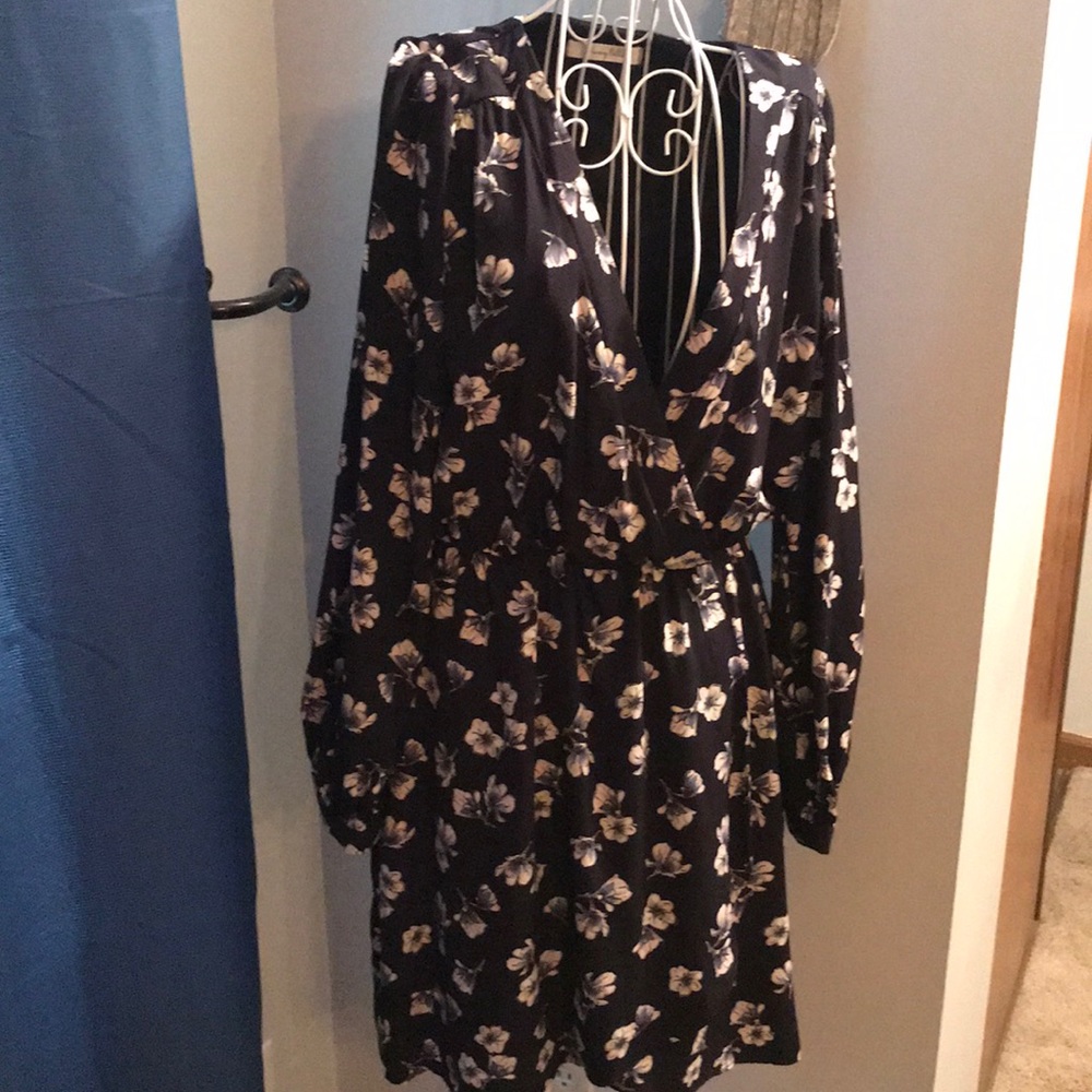 Navy Blue Floral Dress